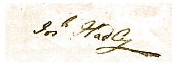 1791 Signature of Joshua Hadley